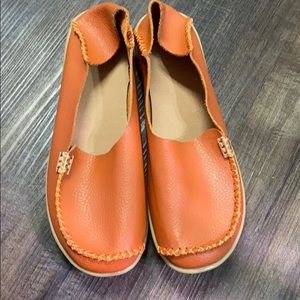 Orange leather shoes